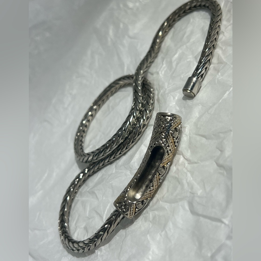 Premier Designs Criss Cross Chain w/a Tourmalinated Quartz Pendant - Picture 7 of 9